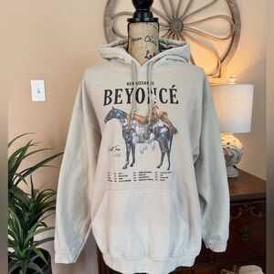 Beige Beyoncé Graphic Renaissance Concert Hoodie